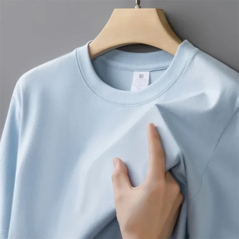 Oversized Thick Round Neck T-shirt Summer Short Sleeved T-shirt Pure Cotton Solid Color Top Casual Versatile T-shirt
Oversized Thick Round Neck T-shirt Summer Short Sleeved T-shirt Pure Cotton Solid Color Top Casual Versatile T-shirt