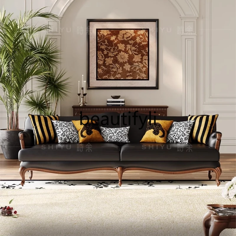 Genuine Leather Sofa Oil Wax Leather Light American Style Large Apartment Straight Row Combination Villa Sofa
Genuine Leather Sofa Oil Wax Leather Light American Style Large Apartment Straight Row Combination Villa Sofa