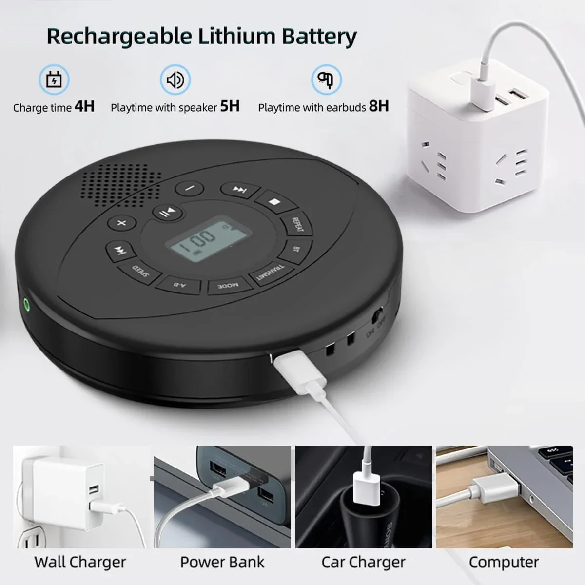 Portable CD Player Bluetooth CD CD Player with USB/AUX/Headphone Port Walkman Built in Speakers Rechargeable
Portable CD Player Bluetooth CD CD Player with USB/AUX/Headphone Port Walkman Built in Speakers Rechargeable