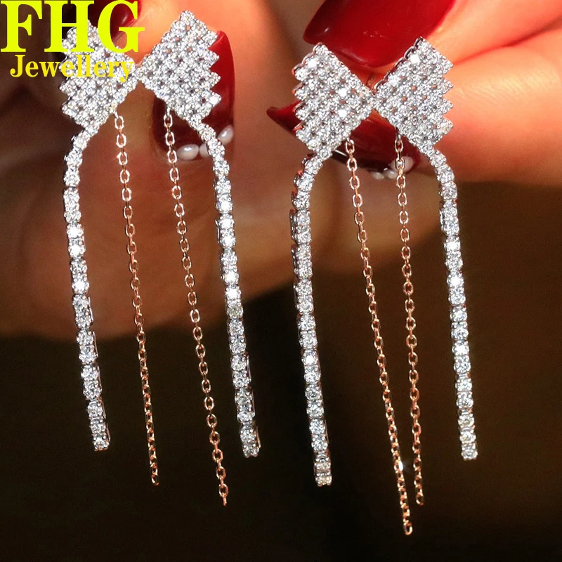 1.2Carat 18K Au750 White Gold Natural diamond Earring Full diamond bow long Tassel Earrings Wedding Party Engagement
1.2Carat 18K Au750 White Gold Natural diamond Earring Full diamond bow long Tassel Earrings Wedding Party Engagement