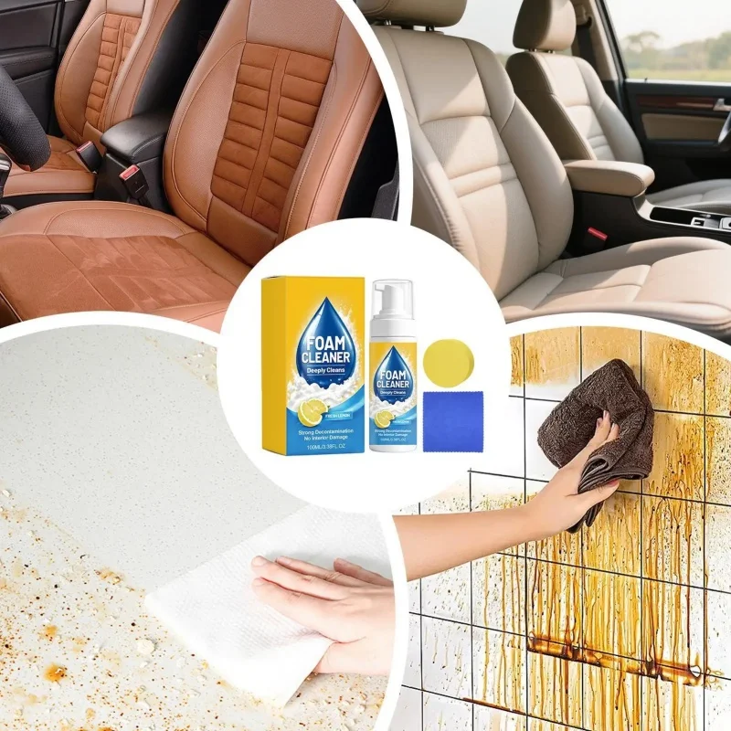 Powerful & Multipurpose Car Interior Foam Cleaner Sponge Leather Seats White Shoes Stain Remover Non-Rinse Foam 100ML
Powerful & Multipurpose Car Interior Foam Cleaner Sponge Leather Seats White Shoes Stain Remover Non-Rinse Foam 100ML