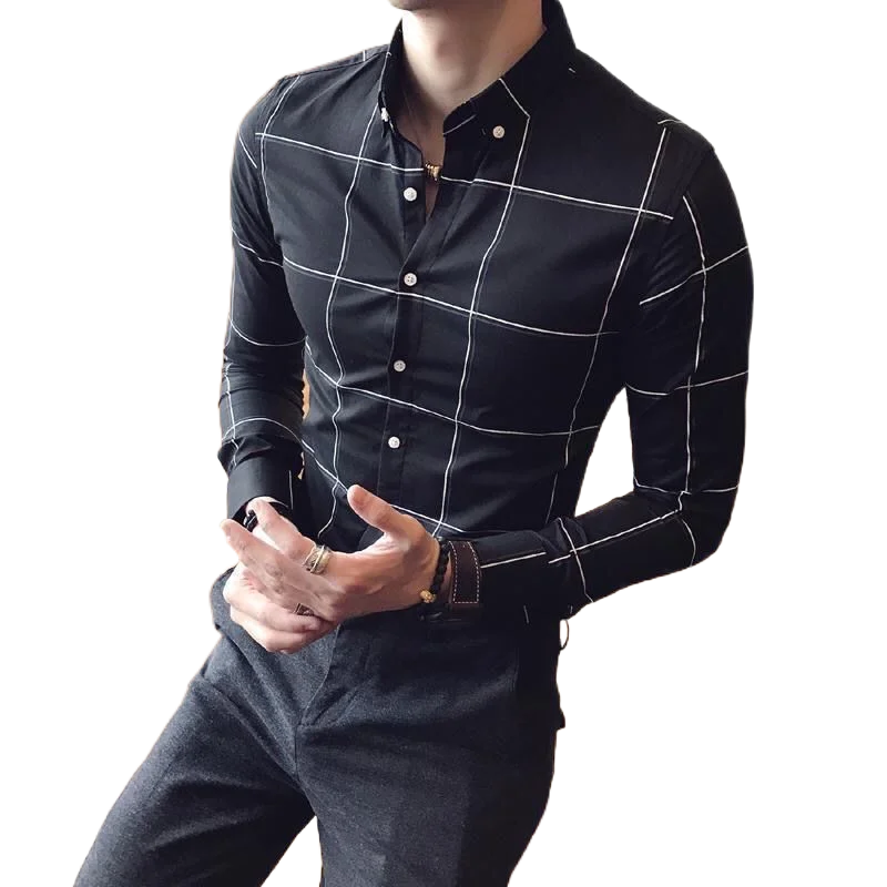 Men's long sleeve shirt spring and autumn Korean fashion slim handsome plaid shirts tide brand casual men's clothing
Men's long sleeve shirt spring and autumn Korean fashion slim handsome plaid shirts tide brand casual men's clothing