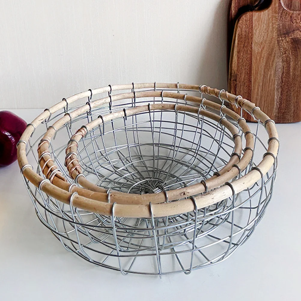 3Pcs Iron Wire Fruit Basket Elegant Design Metal Wire Storage Basket Multipurpose Fruit Vegetable Bread Organizer for Home
3Pcs Iron Wire Fruit Basket Elegant Design Metal Wire Storage Basket Multipurpose Fruit Vegetable Bread Organizer for Home