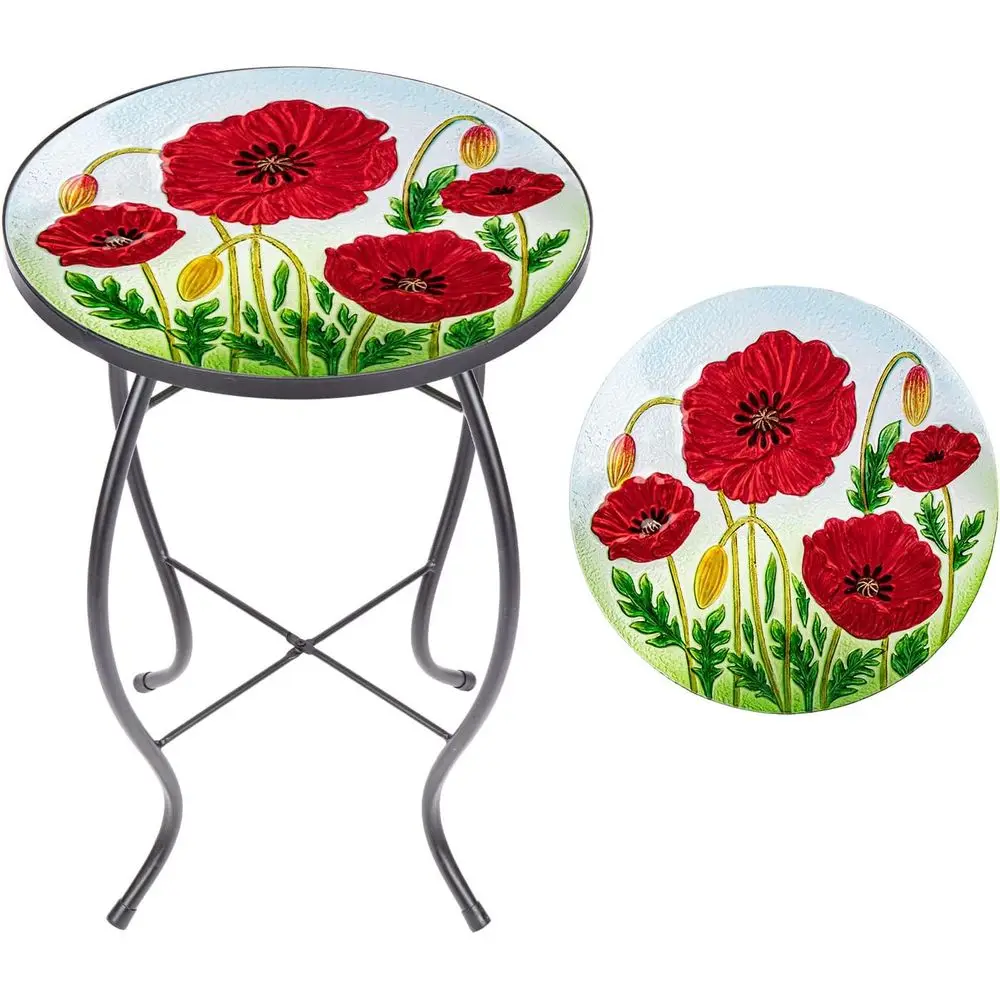 Compact 14 Round Mosaic Outdoor Side Table - Patio Coffee Glass Plant Stand for Garden and Living Room
Compact 14 Round Mosaic Outdoor Side Table - Patio Coffee Glass Plant Stand for Garden and Living Room