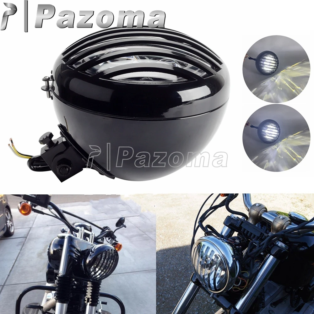 Steel Motorcycle Grill Headlight Led Retro Head Lights Lamp For Harley Dyna Softail Sportster Bobber Cafe Racer Touring Custom
Steel Motorcycle Grill Headlight Led Retro Head Lights Lamp For Harley Dyna Softail Sportster Bobber Cafe Racer Touring Custom