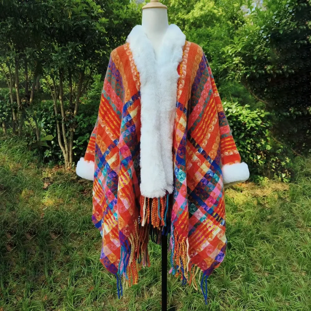 Winter Warm Faux Fur Collar Shawl Striped Imitation Cashmere Cardigan Tassel Shawl Ethnic Style Coat Overlays For Autumn Winter
Winter Warm Faux Fur Collar Shawl Striped Imitation Cashmere Cardigan Tassel Shawl Ethnic Style Coat Overlays For Autumn Winter