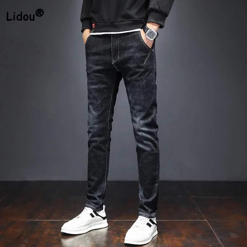 Spring Summer Men's Slim Fashionable Mid Waist Jeans Trend All-match Casual Elastic Solid Color Pencil Trousers Male Clothes
Spring Summer Men's Slim Fashionable Mid Waist Jeans Trend All-match Casual Elastic Solid Color Pencil Trousers Male Clothes