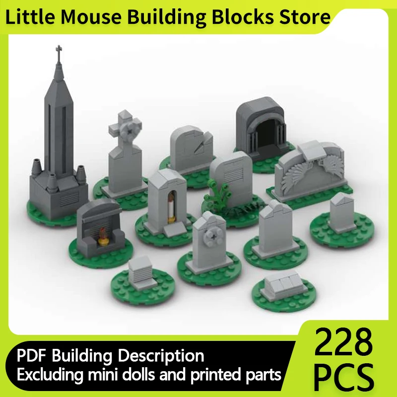 Модель City Street View MOC, строительные кирпичи, надгробия на Хэллоуин, модульные технологии, подарки, праздник, сборка, детские игрушки, костюм 
Модель City Street View MOC, строительные кирпичи, надгробия на Хэллоуин, модульные технологии, подарки, праздник, сборка, детские игрушки, костюм