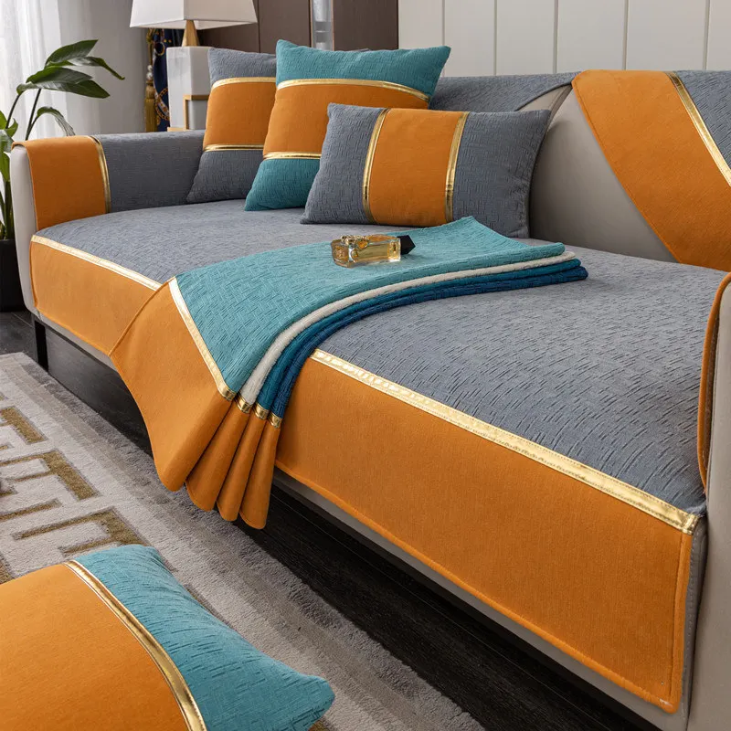 Nordic Luxury Sofa Cover for 3 Seater Gold Strap Loveseat Leather Couch Slipcover Patchwork Chair Furniture Protector Customize
Nordic Luxury Sofa Cover for 3 Seater Gold Strap Loveseat Leather Couch Slipcover Patchwork Chair Furniture Protector Customize