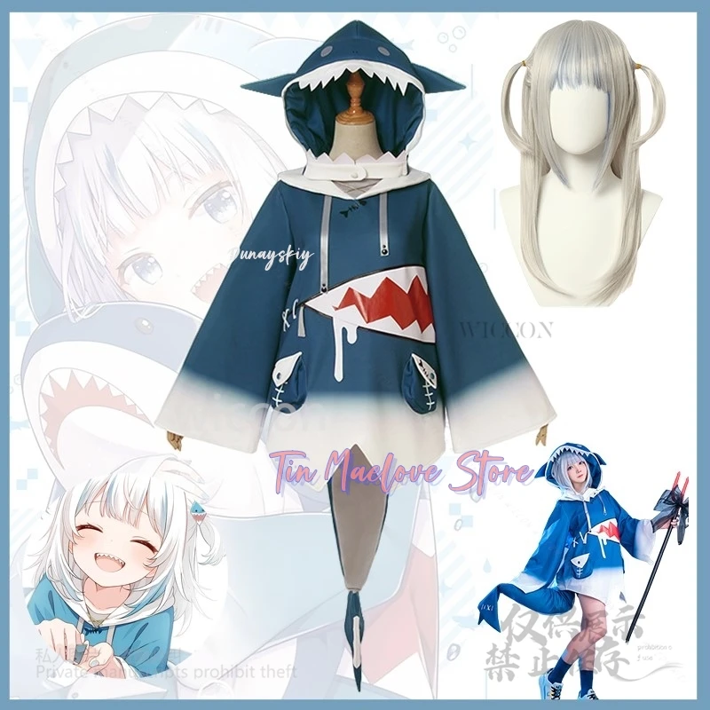 Anime Holo live Youtuber Gawr Gura 코스프레 Costume Shark Kawaii Blue Costume Wig Girls Women Halloween Full Set Tail Customized
Anime Holo live Youtuber Gawr Gura 코스프레 Costume Shark Kawaii Blue Costume Wig Girls Women Halloween Full Set Tail Customized
