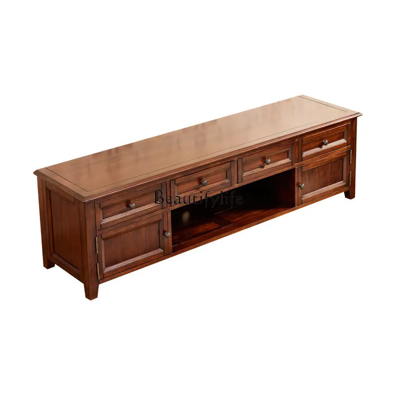 American TV cabinet coffee table combination all solid wood sofa household American furniture
American TV cabinet coffee table combination all solid wood sofa household American furniture
