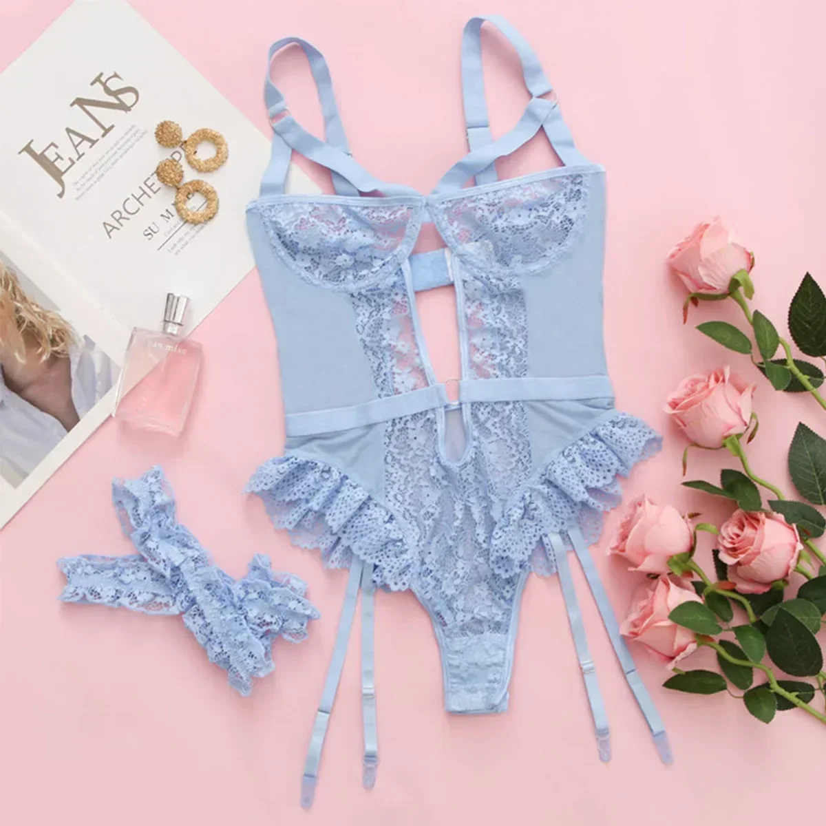 Red Floral Lace Garter Lingerie Set With Choker Women Intimates 2022 Underwire Bra And Thongs Ladies Underwear Set
Red Floral Lace Garter Lingerie Set With Choker Women Intimates 2022 Underwire Bra And Thongs Ladies Underwear Set