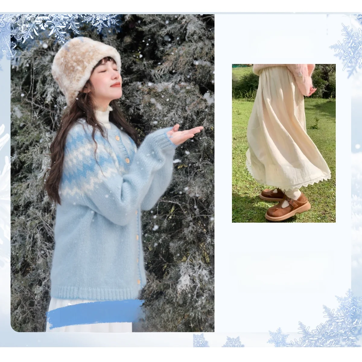 Babyblue Fushimi Mountain Diary Pudding Snowflake Sweater Set Women's Vintage Style Long Sleeve Regular Fit Floral Print Cott...
Babyblue Fushimi Mountain Diary Pudding Snowflake Sweater Set Women's Vintage Style Long Sleeve Regular Fit Floral Print Cott...