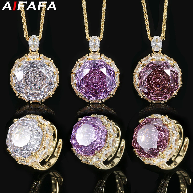 Rose Cut High Carbon Diamond Pendant Necklace Ring 16-18mm Brilliant Main Stone Gold Neck Chain Fashion Jewelry Accessories
Rose Cut High Carbon Diamond Pendant Necklace Ring 16-18mm Brilliant Main Stone Gold Neck Chain Fashion Jewelry Accessories