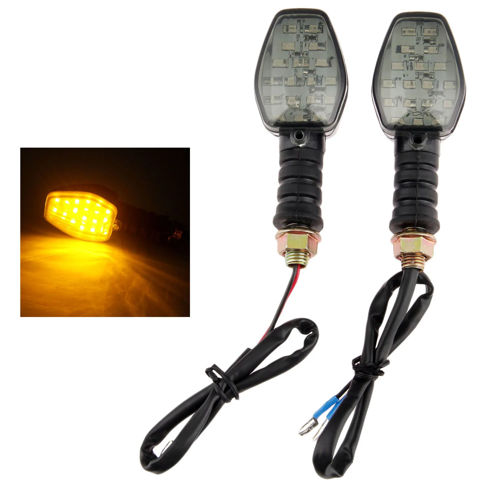 2Pcs Universal 12V Motorcycle Turn Signal Indicator Light Yellow LED Lights Blinker Lamp Flashers Smoked 27.5cm/10.82" Plastic
2Pcs Universal 12V Motorcycle Turn Signal Indicator Light Yellow LED Lights Blinker Lamp Flashers Smoked 27.5cm/10.82" Plastic