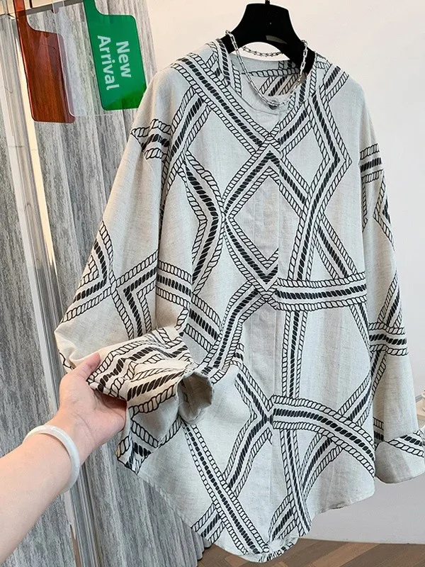 Loose Fit Linen Cotton Long Sve irt Women's Casual round Ne Printed Outerwear Top Vintage Sle Comfortable Breathable
Loose Fit Linen Cotton Long Sve irt Women's Casual round Ne Printed Outerwear Top Vintage Sle Comfortable Breathable