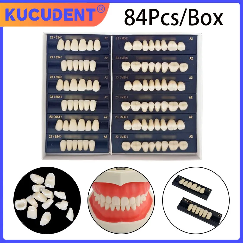 84Pcs/Box Dental Resin Teeth Set Full Mouth Denture Upper Lower Anterior Posterior in A2 A3 Shades Durable Natural Look
84Pcs/Box Dental Resin Teeth Set Full Mouth Denture Upper Lower Anterior Posterior in A2 A3 Shades Durable Natural Look