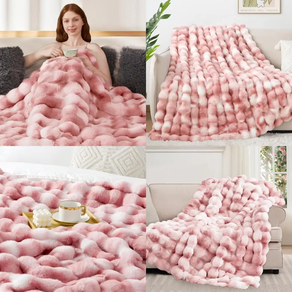 Ultra-Soft 1000GSM Faux Rabbit Fur Blanket, Luxurious Plush Throw for Women, Cozy & Warm, Reversible Mink Style, Ideal for Couch
Ultra-Soft 1000GSM Faux Rabbit Fur Blanket, Luxurious Plush Throw for Women, Cozy & Warm, Reversible Mink Style, Ideal for Couch
