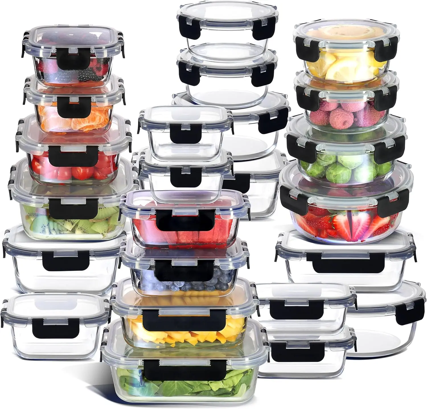 48-Piece Glass Food Storage Containers Set with Airtight Lids, Oven & Freezer Safe, Dishwasher Safe
48-Piece Glass Food Storage Containers Set with Airtight Lids, Oven & Freezer Safe, Dishwasher Safe