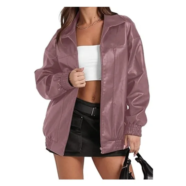 Casual PU Leather Women's Jacket Streetwear Autumn 2025 New Stand Collar Long Sleeves Coat Zipper Side Ket Windbreaker Outerwear
Casual PU Leather Women's Jacket Streetwear Autumn 2025 New Stand Collar Long Sleeves Coat Zipper Side Ket Windbreaker Outerwear