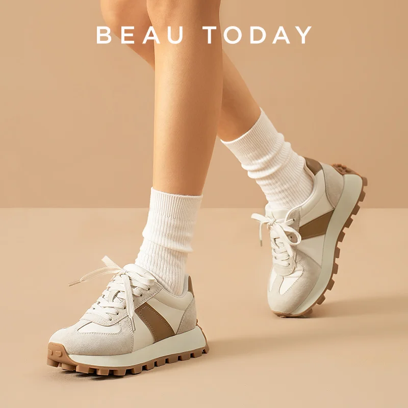 BEAUTODAY Sneakers Women Pig Suede Leather Fabric Mixed Colors Lace-Up Trainers Ladies Casual Shoes Handmade 29576
BEAUTODAY Sneakers Women Pig Suede Leather Fabric Mixed Colors Lace-Up Trainers Ladies Casual Shoes Handmade 29576