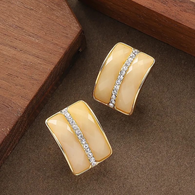 Stylish and personalized diamond-encrusted geometric square earrings, niche light luxury temperament, high-end commuting earring
Stylish and personalized diamond-encrusted geometric square earrings, niche light luxury temperament, high-end commuting earring
