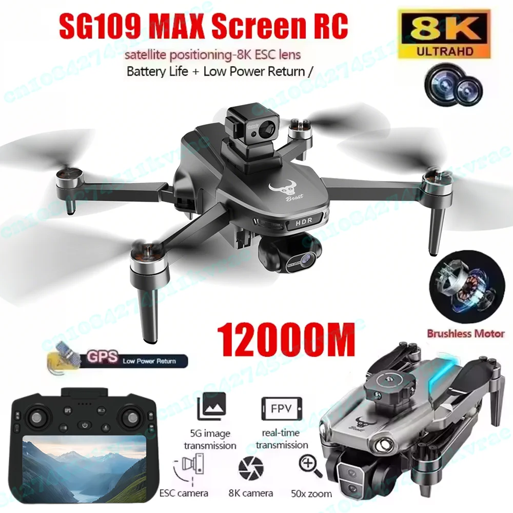 SG109 MAX2 GPS Mini Drone 3 Axis Stabilized Gimbal 8K Camera WIFI 360° Avoidance Screen Remote FPV Brushless RC Dron vlgo gift
SG109 MAX2 GPS Mini Drone 3 Axis Stabilized Gimbal 8K Camera WIFI 360° Avoidance Screen Remote FPV Brushless RC Dron vlgo gift