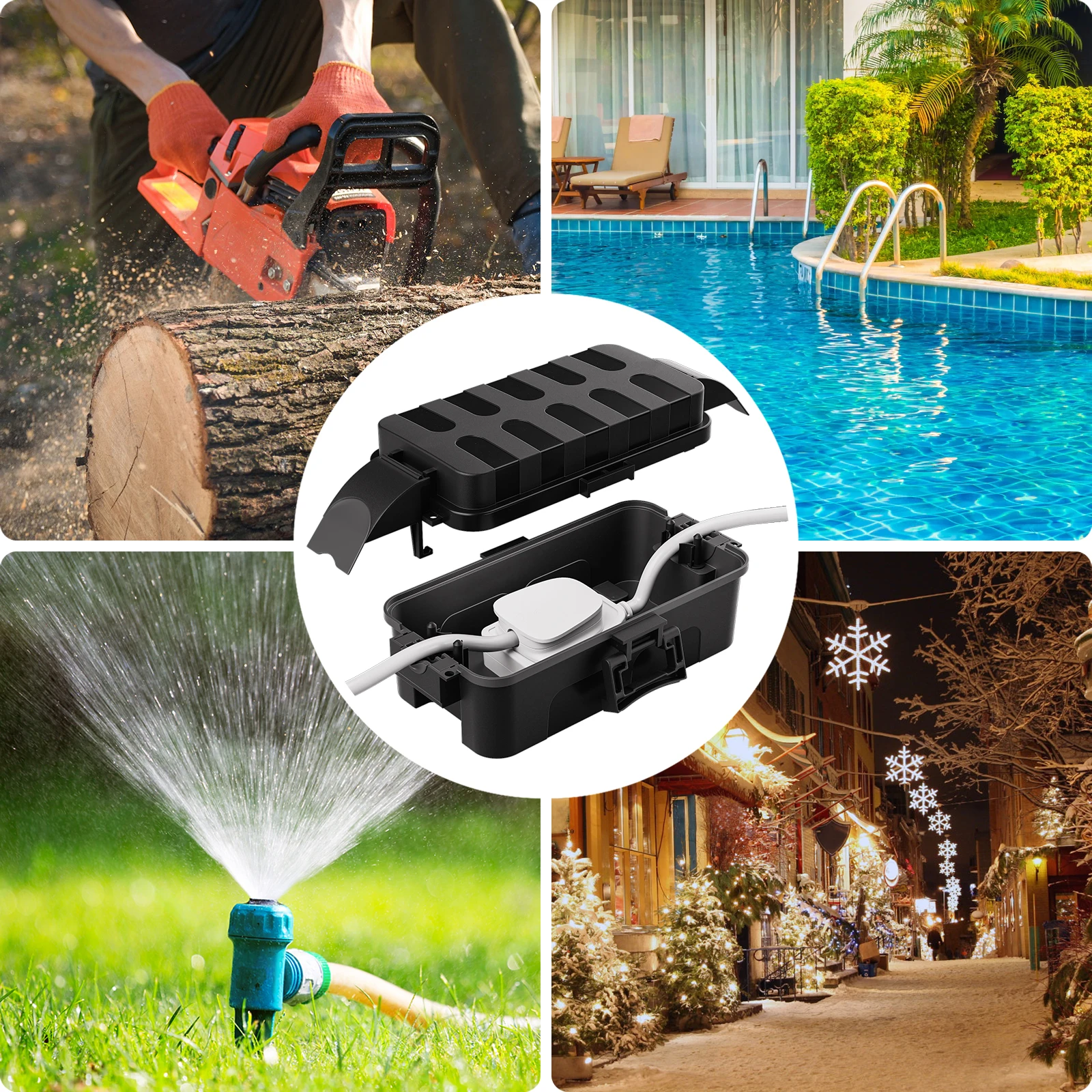 Outdoor Electrical Box with Detachable Shield Covers, IP55 Waterproof Plug and Outlet Cover
Outdoor Electrical Box with Detachable Shield Covers, IP55 Waterproof Plug and Outlet Cover