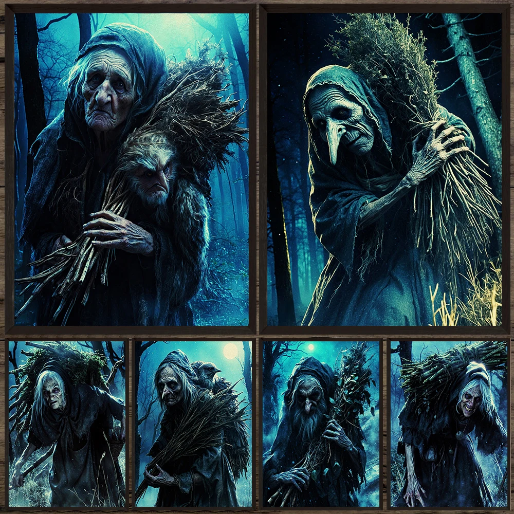 Baba Yaga Witch In The Jungle,Dark Fantasy Wall Art Canvas Painting,Creepy Old Witch Gothic Art Poster Print Home Decor Unframed
Baba Yaga Witch In The Jungle,Dark Fantasy Wall Art Canvas Painting,Creepy Old Witch Gothic Art Poster Print Home Decor Unframed