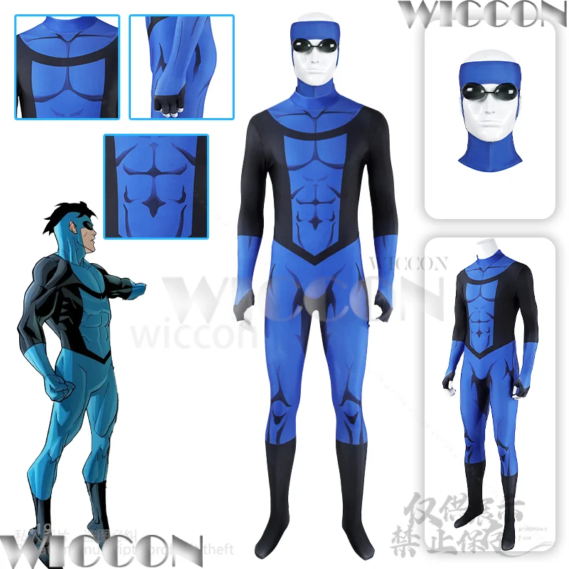 Invincibeee Cosplay Markgraysonn Anime Clothes Blue Jumpsuit Bodysuit Battle Uniform Mask Glasses Punk Man Halloween Customized
Invincibeee Cosplay Markgraysonn Anime Clothes Blue Jumpsuit Bodysuit Battle Uniform Mask Glasses Punk Man Halloween Customized