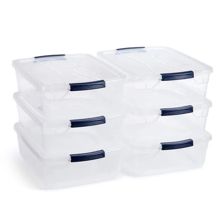 Clear Plastic Storage Bins 17 Qt 6Pack with Lids Stackable BPAFree Made in USA
Clear Plastic Storage Bins 17 Qt 6Pack with Lids Stackable BPAFree Made in USA