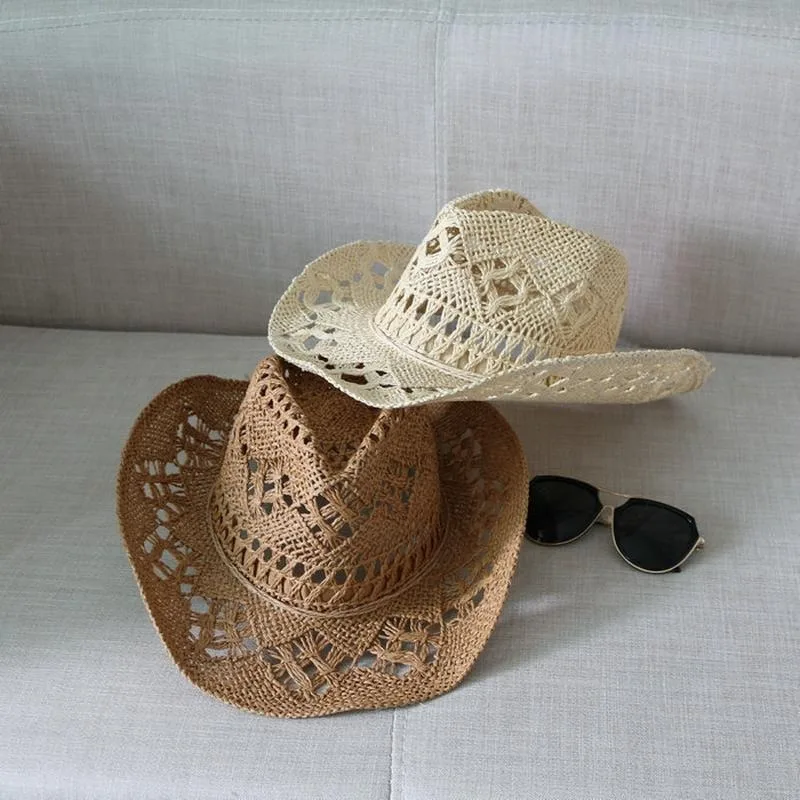 Straw Hats Cowboy Woven Hand knitting Sun Hats Western Cowboy Hats Foldable Roll up Cap Travel Dresses Office gift Men & Women
Straw Hats Cowboy Woven Hand knitting Sun Hats Western Cowboy Hats Foldable Roll up Cap Travel Dresses Office gift Men & Women