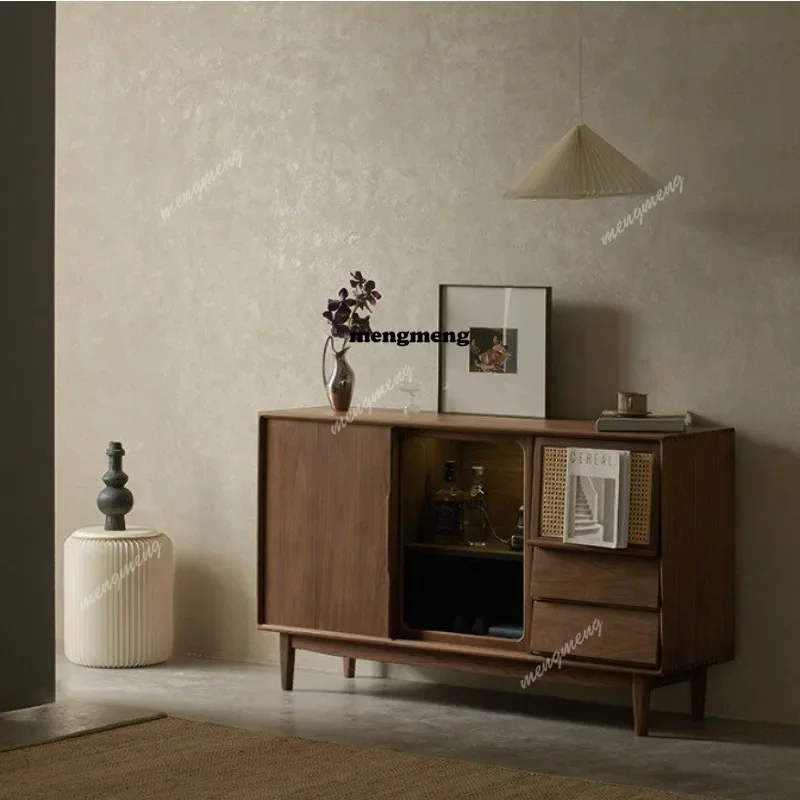 Small apartment solid wood dining side cabinet black walnut ash wood living room entrance tea wine storage cabinet
Small apartment solid wood dining side cabinet black walnut ash wood living room entrance tea wine storage cabinet