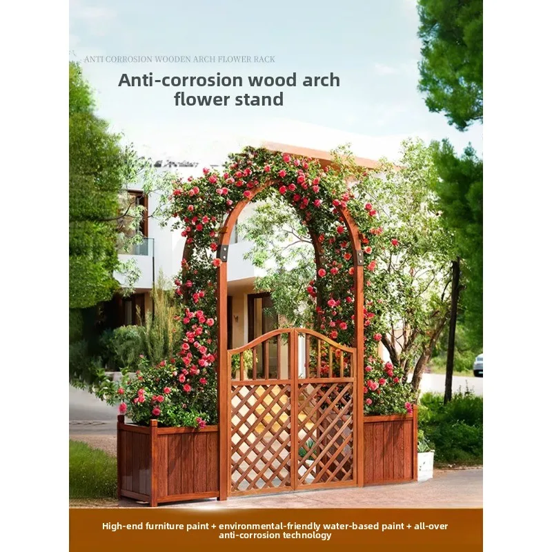 Outdoor Arch flower stand Vine rack Antiseptic wood fence Garden decoration Garden gate Grape rack
Outdoor Arch flower stand Vine rack Antiseptic wood fence Garden decoration Garden gate Grape rack