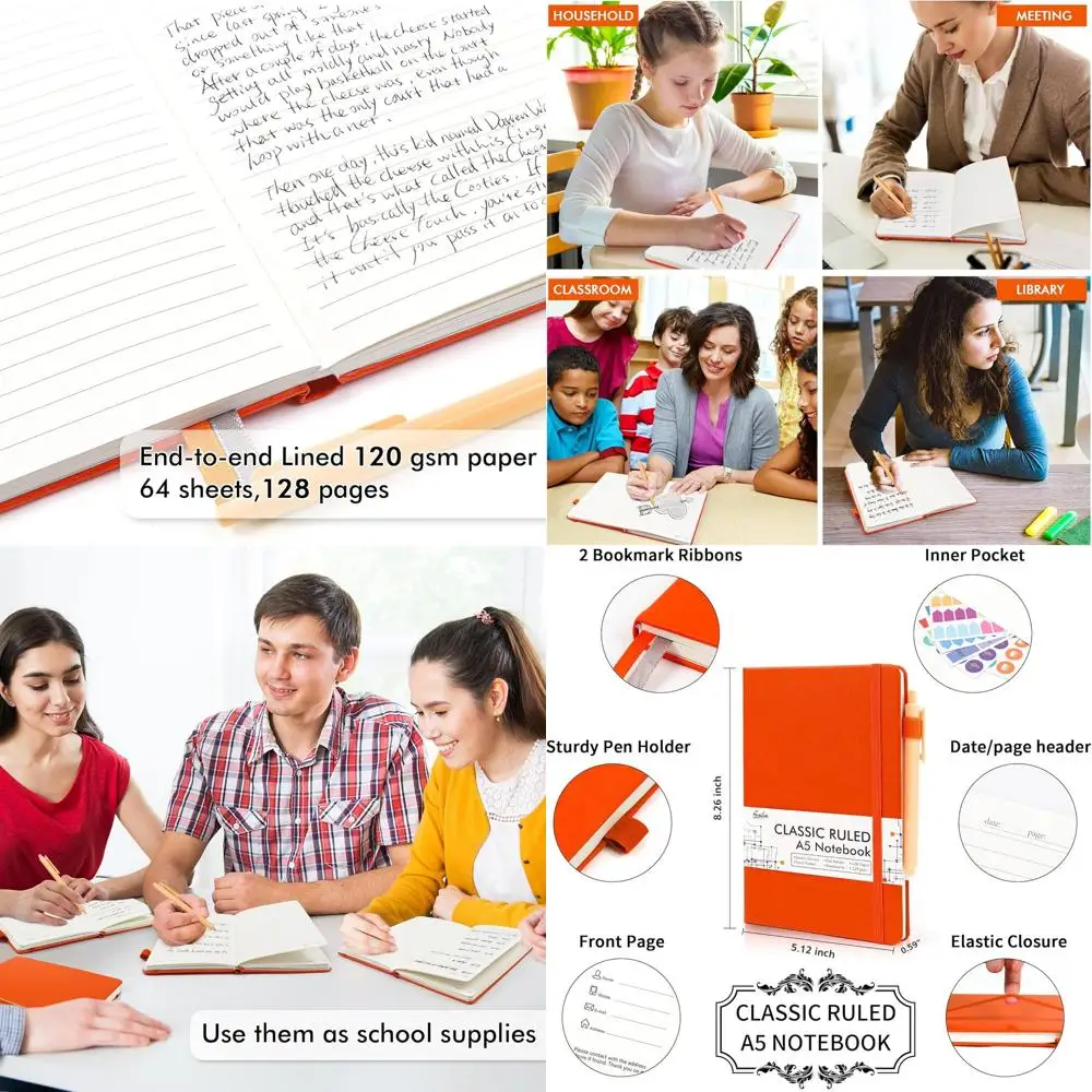 Набор блокнотов формата А5 оранжевого цвета в твердом переплете с 24 ручками для работы и бизнеса, бумага GSM 120, 5,1x8,3 дюйма
Набор блокнотов формата А5 оранжевого цвета в твердом переплете с 24 ручками для работы и бизнеса, бумага GSM 120, 5,1x8,3 дюйма