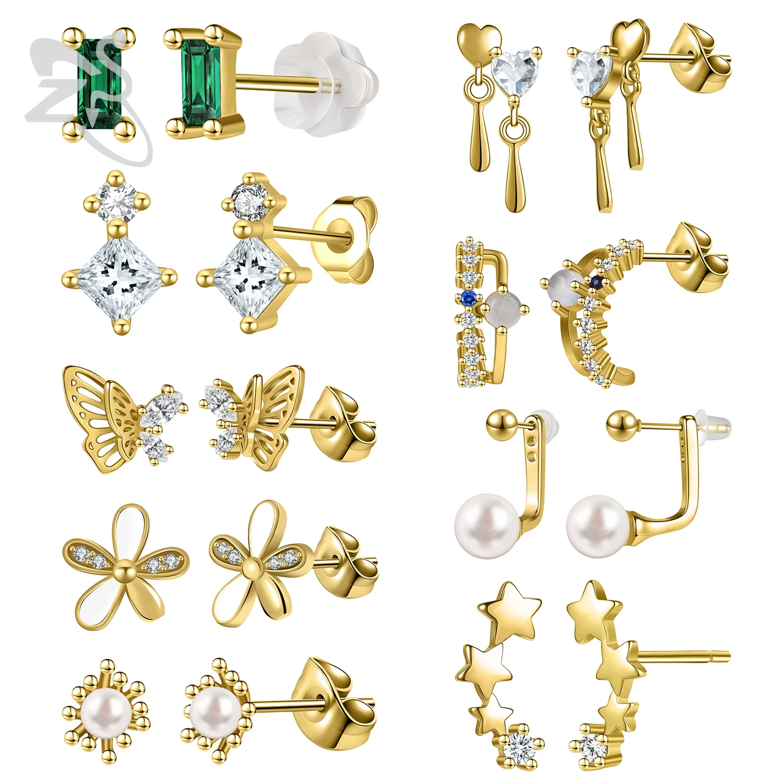 ZS 1 Pair 20G 925 Sterling Silver Stud Earring For Women Girl Cute Flower Heart Shape Ear Studs Helix Cartilage Piercing Jewelry
ZS 1 Pair 20G 925 Sterling Silver Stud Earring For Women Girl Cute Flower Heart Shape Ear Studs Helix Cartilage Piercing Jewelry