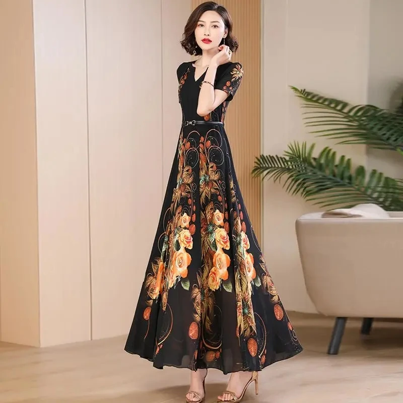 Chiffon Print Dress Women's Summer 2023 New Plus Size Temperament Fashion Western Style Waist Beach Skirt.
Chiffon Print Dress Women's Summer 2023 New Plus Size Temperament Fashion Western Style Waist Beach Skirt.