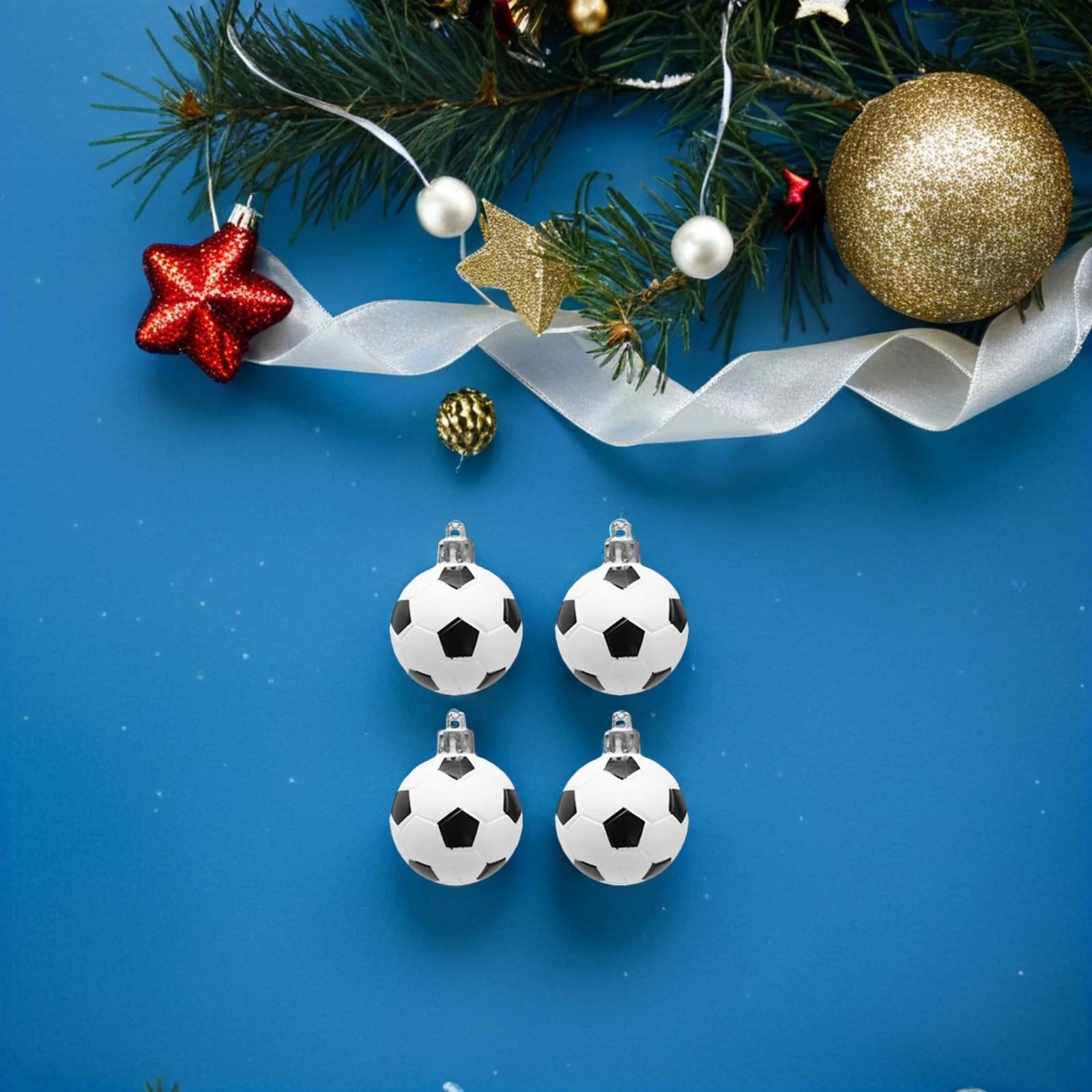 24Pcs Christmas Soccer Ornaments Mini Football Hanging Balls Tree Decorations Holiday Sports Party Home Office Festive Decor
24Pcs Christmas Soccer Ornaments Mini Football Hanging Balls Tree Decorations Holiday Sports Party Home Office Festive Decor