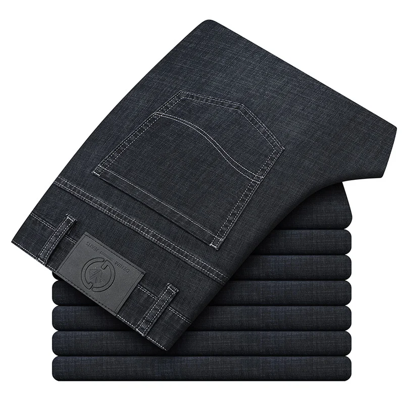 Classic Style Summer Men's Straight Leg Black Thin Jeans Business Fashion Blue Relaxed Minimalist Stretch Denim Pants Male
Classic Style Summer Men's Straight Leg Black Thin Jeans Business Fashion Blue Relaxed Minimalist Stretch Denim Pants Male