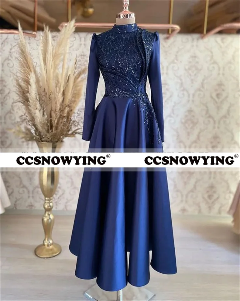 Long Sleeve Satin Appliques Muslim Evening Dresses Islamic Hijab Women Formal Party Gown High Neck Arabic Kaftan Robe De Soiree
Long Sleeve Satin Appliques Muslim Evening Dresses Islamic Hijab Women Formal Party Gown High Neck Arabic Kaftan Robe De Soiree