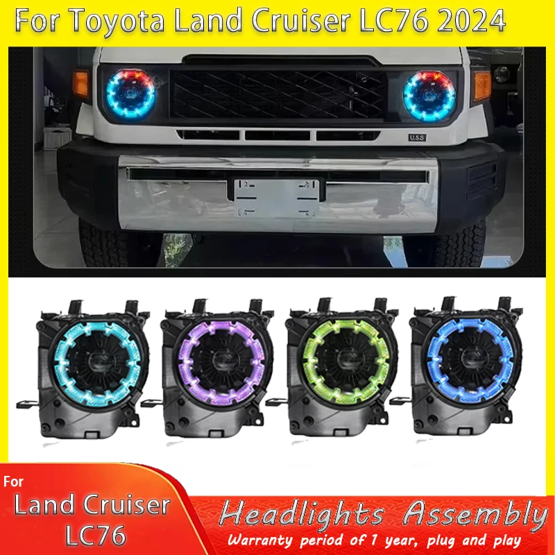 Фара для Toyota Land Cruiser LC76 RGB светодиодная фара 2024, фары LC79 DRL, указатель поворота, дальний свет, ангельский глаз, проектор
Фара для Toyota Land Cruiser LC76 RGB светодиодная фара 2024, фары LC79 DRL, указатель поворота, дальний свет, ангельский глаз, проектор