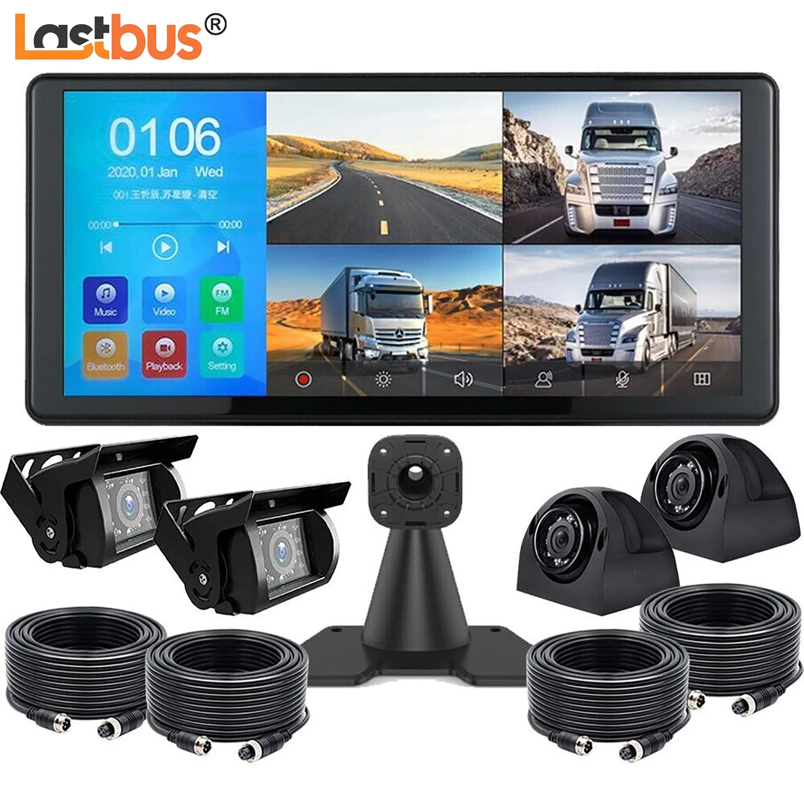 Lastbus 10.36" Touch Screen DVR Monitor With 4x AHD 1080P Front Side Rear Backup Cameras Kit For Van Trailer Motorhome Caravan
Lastbus 10.36" Touch Screen DVR Monitor With 4x AHD 1080P Front Side Rear Backup Cameras Kit For Van Trailer Motorhome Caravan