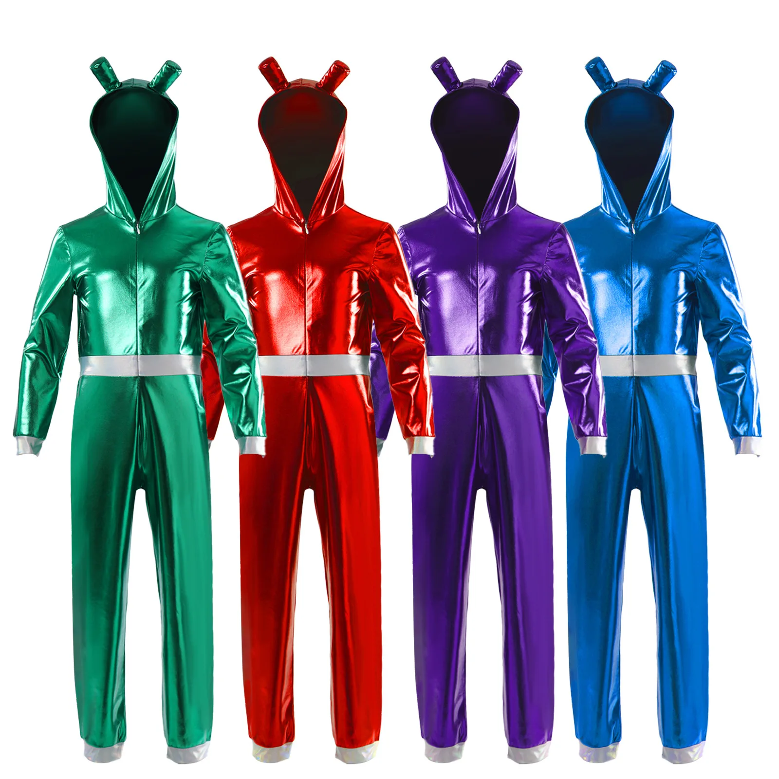 Kids Astronaut Alien Space Halloween Cosplay Costume Long Sleeve Hoodie Jumpsuit Metallic Glossy Laser Front Zipper Outfit
Kids Astronaut Alien Space Halloween Cosplay Costume Long Sleeve Hoodie Jumpsuit Metallic Glossy Laser Front Zipper Outfit