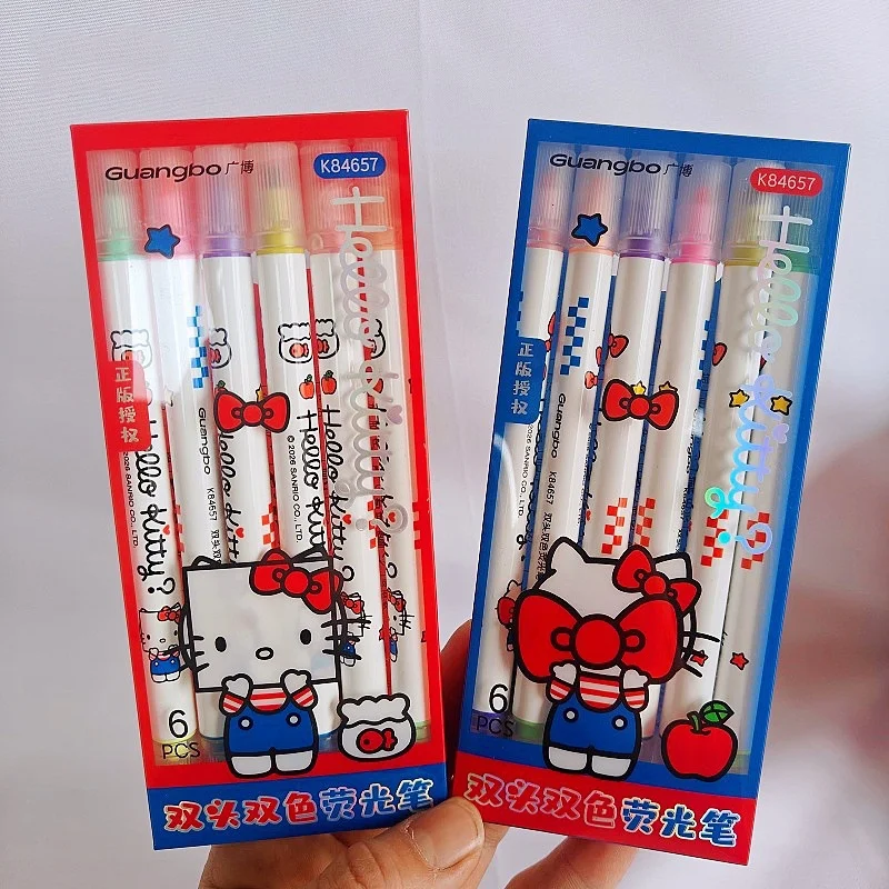 Набор из 24 шт. двусторонних маркеров Sanrio Kawaii Kitty: милые флуоресцентные ручки для рисования, канцелярские товары для офиса и школы
Набор из 24 шт. двусторонних маркеров Sanrio Kawaii Kitty: милые флуоресцентные ручки для рисования, канцелярские товары для офиса и школы