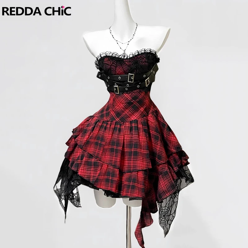 REDDACHiC Alt Goth Spider Web Lace Corset Dress Leg Warmers Tartan Plaid Belted Mini Ruffled Dress Steampunk Retro Women Clothes
REDDACHiC Alt Goth Spider Web Lace Corset Dress Leg Warmers Tartan Plaid Belted Mini Ruffled Dress Steampunk Retro Women Clothes