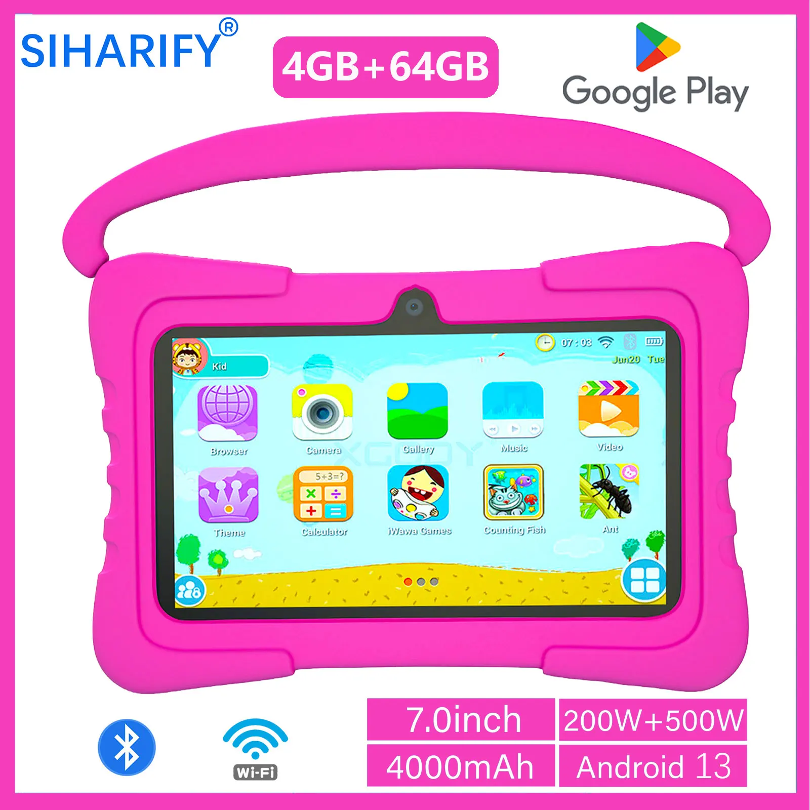 7 Inch Kids Learning Machine for Children's best Gift Quad Core 4GB+64GB ROM Android Cartoon Portable Kids-Proof protective case
7 Inch Kids Learning Machine for Children's best Gift Quad Core 4GB+64GB ROM Android Cartoon Portable Kids-Proof protective case