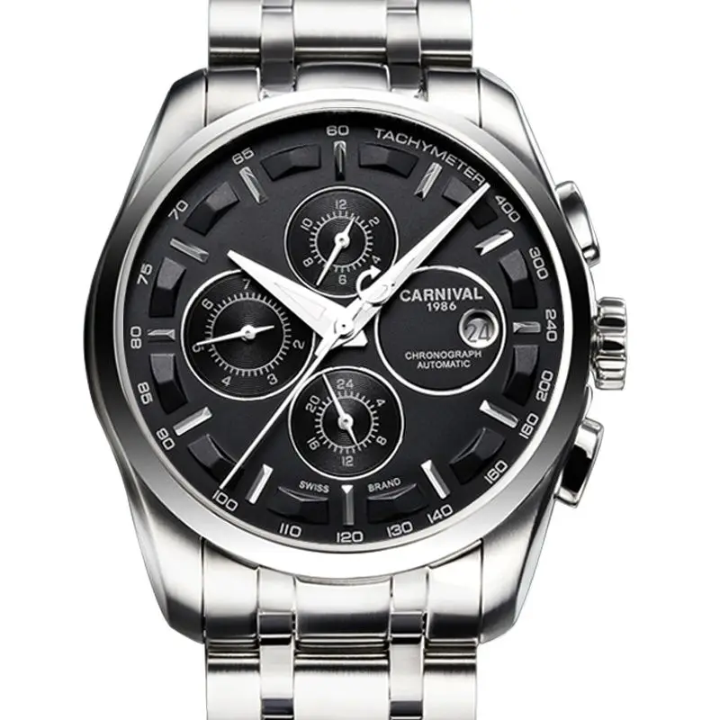 New Switzerland Carnival Automatic Mechanical Men's Watches Brand Luxury Sapphire Multifunction Waterproof Male Clock C-8629-2
New Switzerland Carnival Automatic Mechanical Men's Watches Brand Luxury Sapphire Multifunction Waterproof Male Clock C-8629-2