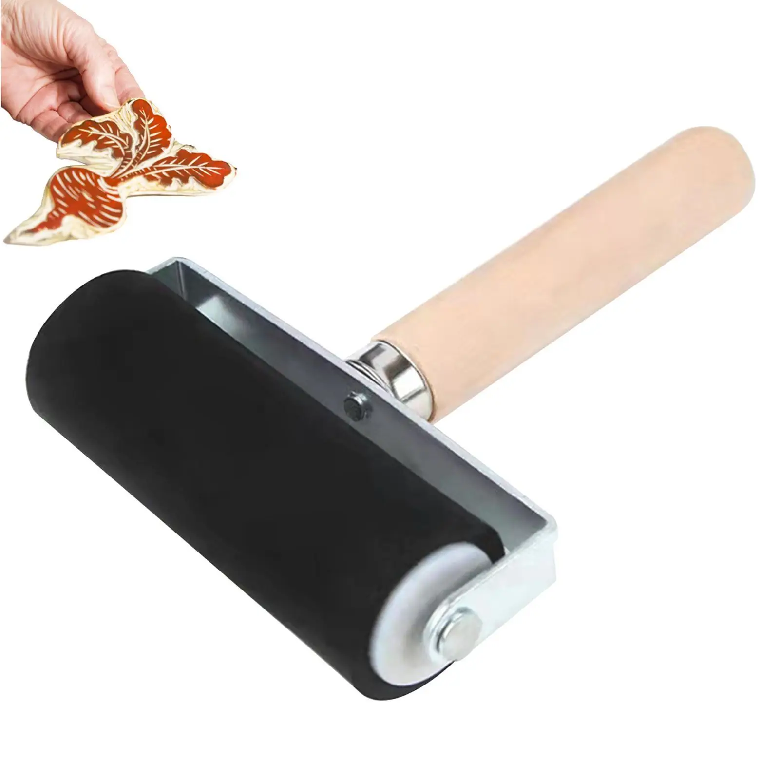 Printmaking ink roller with Wooden Handle Stamping Ink Applicator for Printmaking Transfer Scrapbooking Art Paper
Printmaking ink roller with Wooden Handle Stamping Ink Applicator for Printmaking Transfer Scrapbooking Art Paper