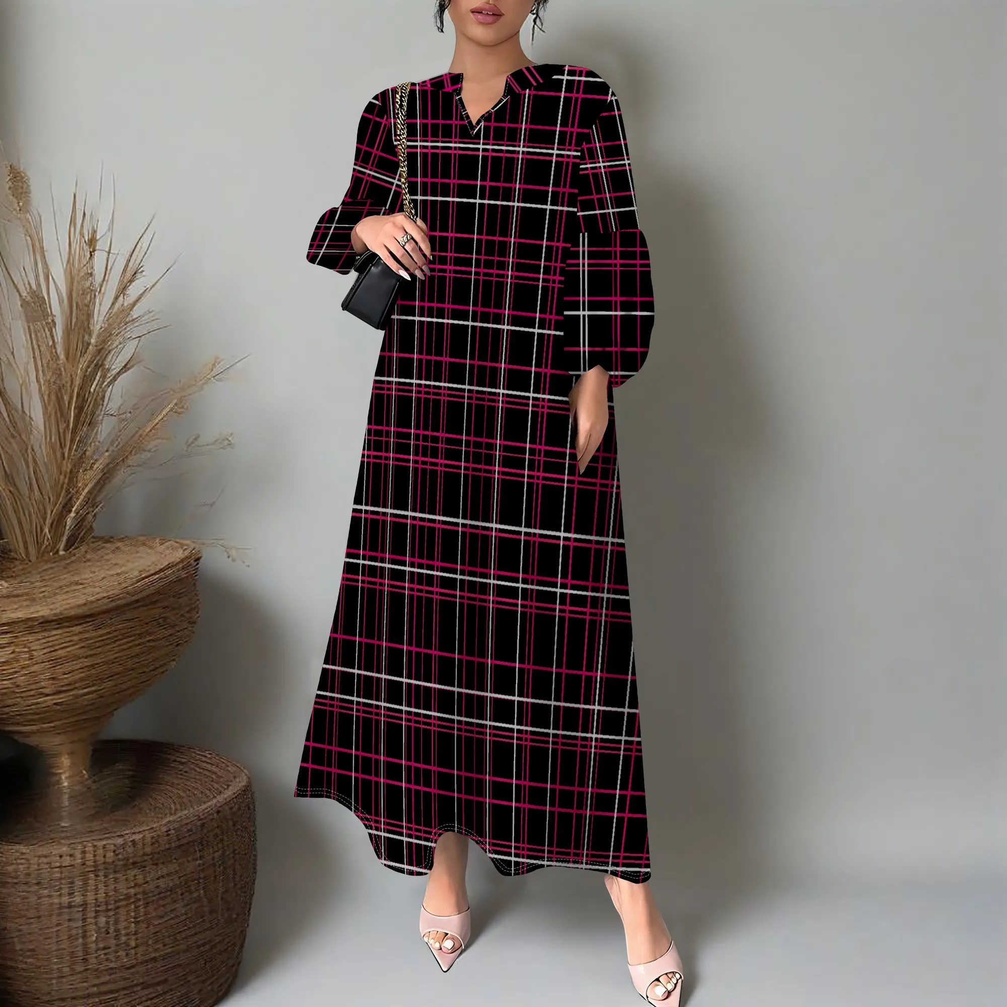 Women’s Plaid Print Maxi Dress XS-3XL Long Sleeve V Neck Loose Fit Flowy Dress Autumn Winter 2025 Casual Outfit
Women’s Plaid Print Maxi Dress XS-3XL Long Sleeve V Neck Loose Fit Flowy Dress Autumn Winter 2025 Casual Outfit