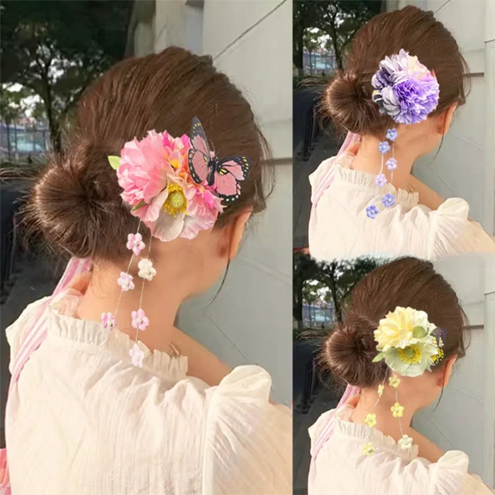 Luxury Sweet Flower Butterfly Side Clip Fringe Chinese Style Tassel Duckbill Clip Hanfu Headwear Ancient Style Barrettes Girl
Luxury Sweet Flower Butterfly Side Clip Fringe Chinese Style Tassel Duckbill Clip Hanfu Headwear Ancient Style Barrettes Girl